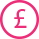 Pink pound symbol icon