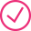 Pink tick icon
