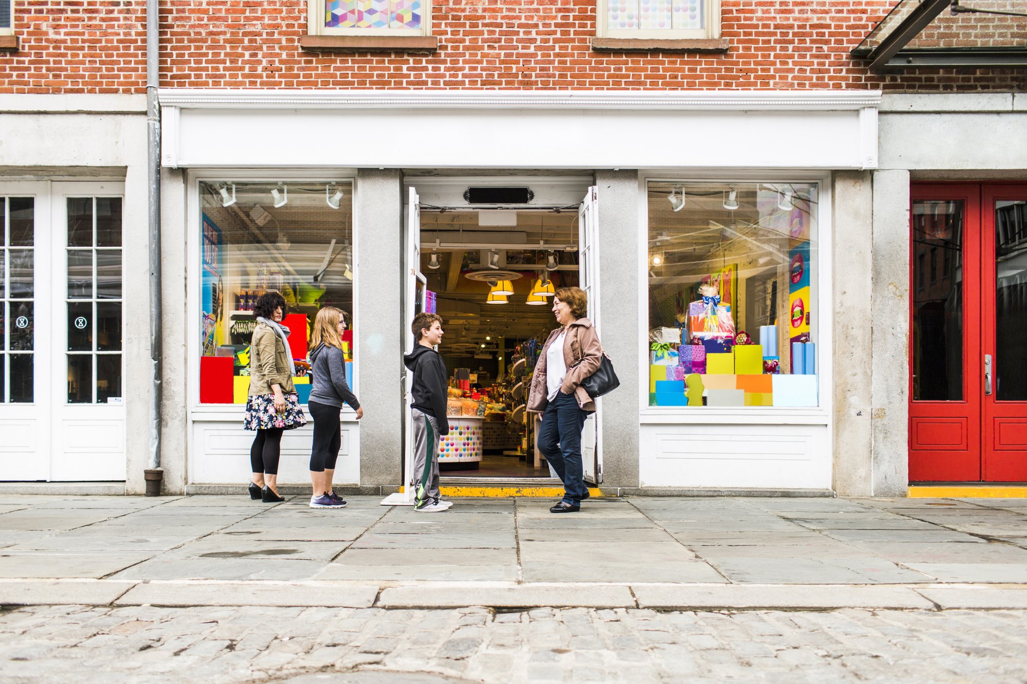 Customers outside a london shop