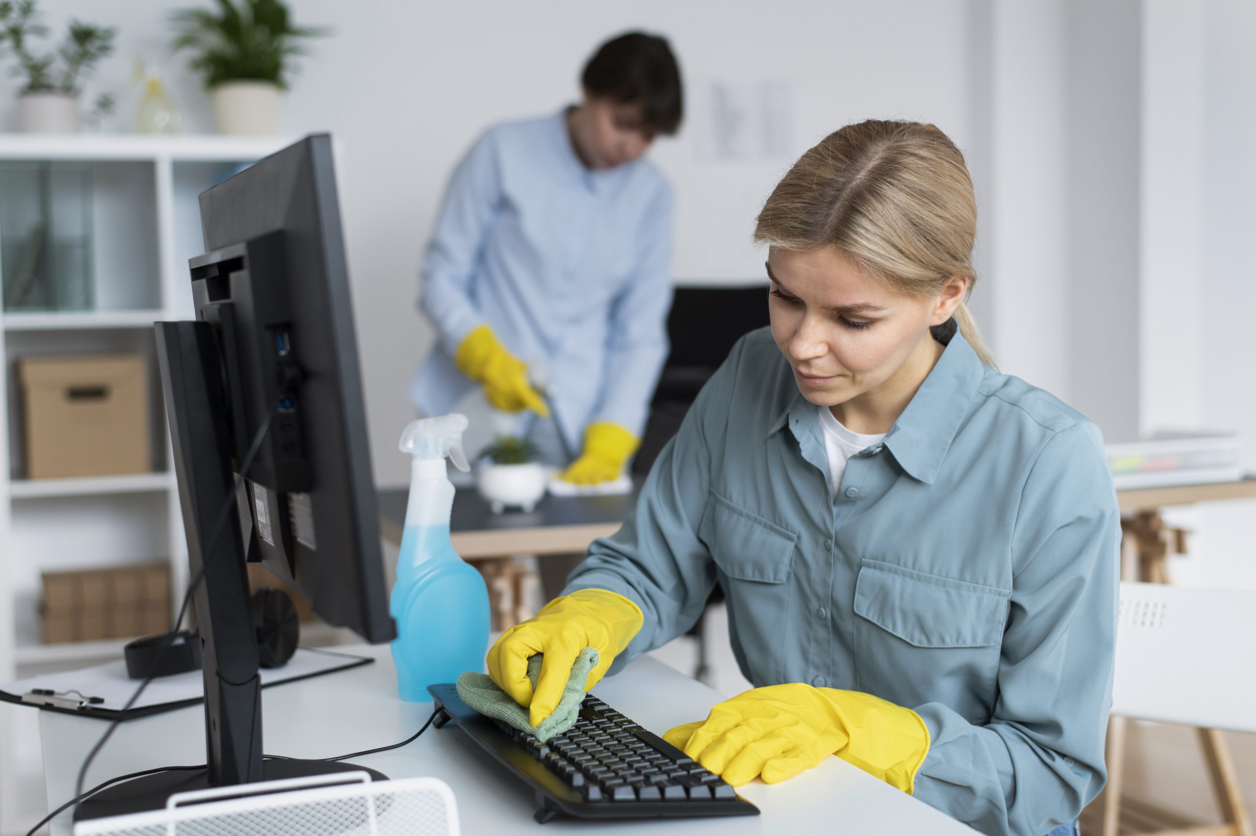 Dazzle staff cleaning in an office environment