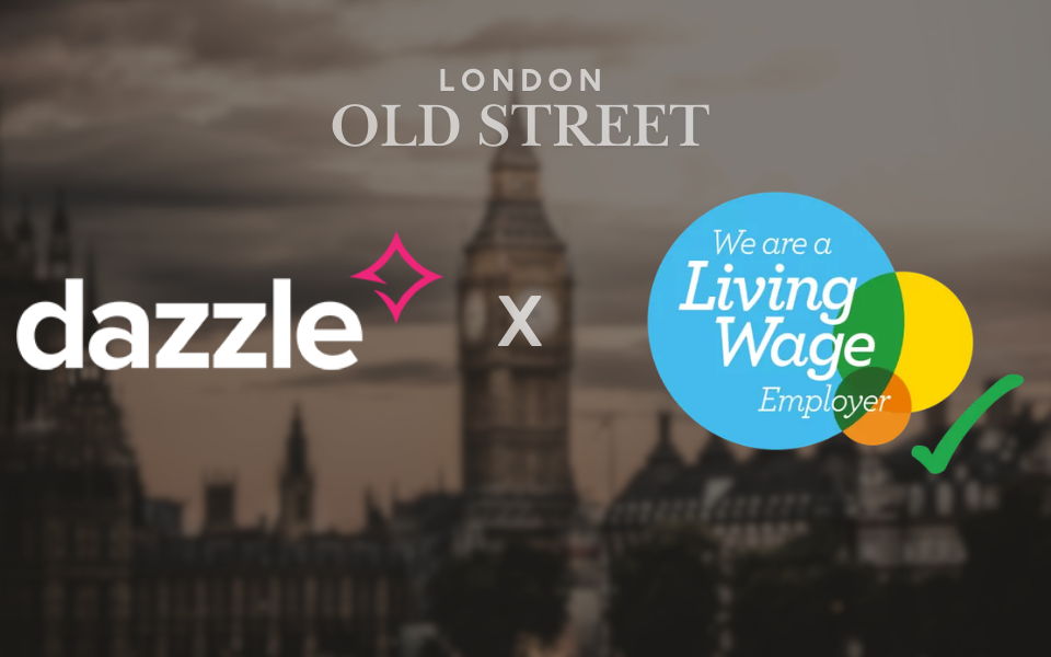 Infographic of dazzle as a living wage employer